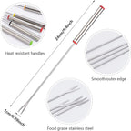 12PCS 9.5 Inch Color-Coded Stainless Steel Fondue Forks, Cheese Fondue Fork Stainless Steel Fruit Fondue Cheese with Heat-blocking Handle for Chocolate Fountain Cheese