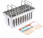 20PCS Commercial Popsicle Molds Heavy Duty Stainless Steel Popsicle Maker Kit with Brush & Sticks, 112g Capacity per Slot, DIY Yogurt Ice Cream Tools for Home Restaurants (Round Headed Flat Plate)