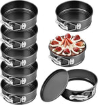 8 Pcs 4.8 Inch Springform Pans, Mini Round Cheesecake Pans with Removable Bottom, Steel Nonstick Cake Pans for Baking, Pizzas and Quiches