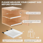6 Pack Pull out Cabinet Organizer 21"Deep with Raising Pad for Framed Cabinets, Expandable Slide out Drawers for Kitchen Cabinets with 6pcs Divider Racks, Roll out Shelves 12.1"-20.4" W White