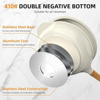 Nonstick Skillet with Lid ,10 Inch Deep Frying Pan, Toxin-Free Ceramic Frying Pan Cookware, Wabi-Sabi Style Healthy Non Toxic Cooking Pan with Helper Handle, Saute Pan Compatible with All Stovetops