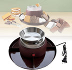 Electric Maker Electric Fondue Pot Set with Forks 4 Detachable Trays Maker Set for Wedding Family Party Indoor, Reddish Brown
