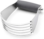 Spring Chef Medium Size Gray Dough Blender For Baking, Professional Dough Cutter Tool, Stainless Steel Pastry Cutter Tool with Durable & Thick Blades, Dishwasher Safe Pastry Blender for Easy Mixing