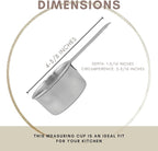 1/4 Cup Stainless Steel Measuring Cup | Sturdy Metal 60 ml | 60 cc | 2 oz | Single Cup for Wet and Dry Ingredients | Great for use as 1/4 Cup Dog Food Scoop - 1 PK