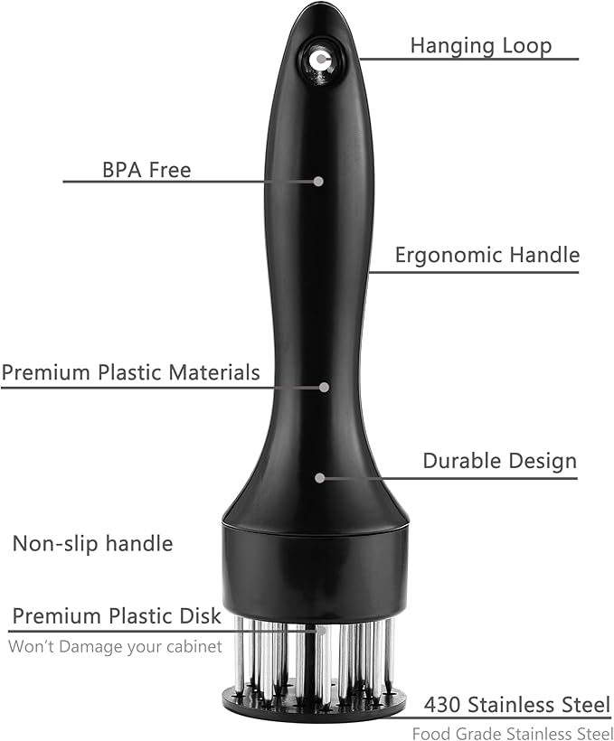 Meat Tenderizer, OLULU Stainless Steel Needle Ultra Sharp 20 Blades Meat Tenderizer Tool for tenderizing Chicken, Beef, Steak, Veal and Pork