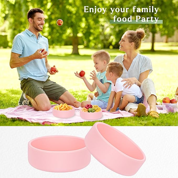 Silicone Egg Molds - 2Pcs Air Fryer Bites Molds, 4 Inch Reusable Maker Pan, Muffin Microwave Cooker Oven Dishwasher Safe (Pink)