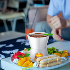 Mudder 6 Pieces Fondue Mug Ceramic Pot and 24 Pieces Forks Set for Melting Chocolate, Cheese, Broth or Tapas on Christmas Gift Valentine's Day(White)