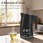 Electric Kettle with 5-Temperature Control,1.25L Cordless,Penguin Shape Design,1200W with Keep Warm and Auto Shut-Off,Perfect for Tea,Coffee & Kitchen(Dark Gray)