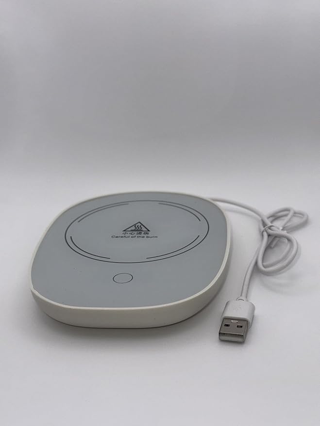 USB-Powered Mug Warmer with Coffee Meow Ceramic Mug Set