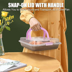 9x13 Baking Pan with Lid, Non Stick Sheet Pans for Baking, Rectangle Cake Pan Carrier with Lid and Handle