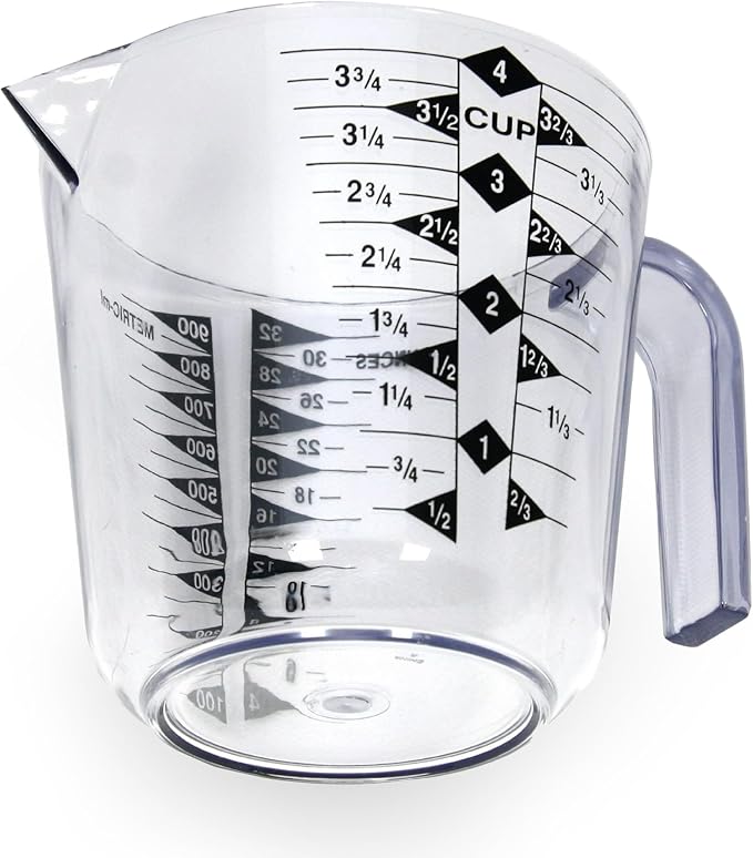 Chef Craft Select Plastic Measuring Cup, 4 Cup, Clear