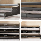 Premium Spice Rack Organizer for Countertops - tiered spice rack organizer for cabinet,spice jars, oil bottles and utensils 2 Pakcs Black (modern rust-resistant design)
