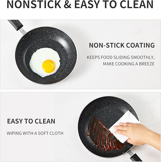 Nonstick Frying Pan Set-3-Pieces Skillet Set Induction Compatible,8 Inch,9.5 Inch and 11 Inch