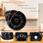 Onader 2 Pack Cake Pan Nonstick, 10 Inch Round Fluted Tube Pans for Baking Pound Cakes, 10 Cups Large Heavy Duty Carbon Steel Baking Mold, Black