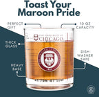Greenline Goods – University of Chicago Maroons College Whiskey Glasses (Set of 2), 10 oz – Full-Color Logo + Campus Map