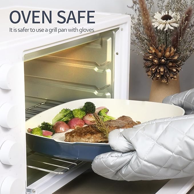 23pcs Ceramic Pots and Pans Set, Nonstick Detachable Handle Cookware, Induction Kitchen Cooking Set with Removable Handle,include Frying Pans & Saucepans Oven Safe(Blue)