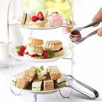 JCREN 12 Pack Serving Tongs, Small Serving Utensils for Catering, Food-Grade 304 Stainless Steel Serving Tongs Appetizer Tongs for Tea Party Coffee Bar Taco Bar, 4" Mini Kitchen Tongs - Silver