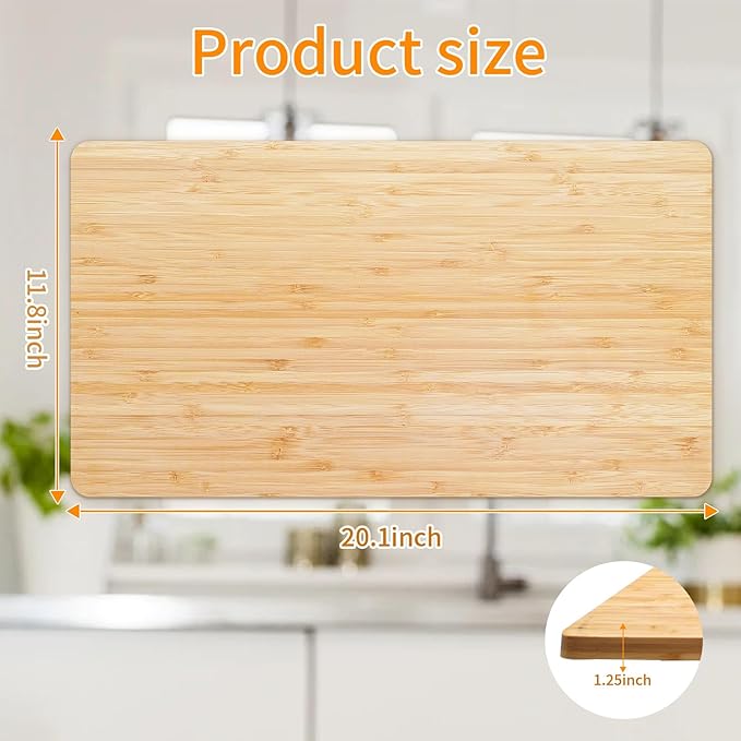 Bamboo Cutting Board for Breville BOV900BSS Smart Oven Air Fryer Pro, Countertop Convection Oven Accessories With Silicone Feet, Heat Resistance, Added Storage