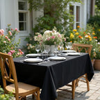 sancua Square Tablecloth - 54 x 54 Inch - Stain and Wrinkle Resistant Washable Polyester Table Cloth, Decorative Fabric Table Cover for Dining Tables, Buffet Parties and Camping, Black