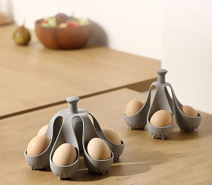 Egg Poacher,Egg Cooker for Making Soft or Hard Boiled Eggs,Poached Egg Brackets for Easy Cooking (6 egg)