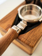 Normcore 58mm Slim Naked Portafilter with 18g Precision High Extraction Basket Fits La Marzocco Home Espresso Machines, Genuine American Walnut Handle