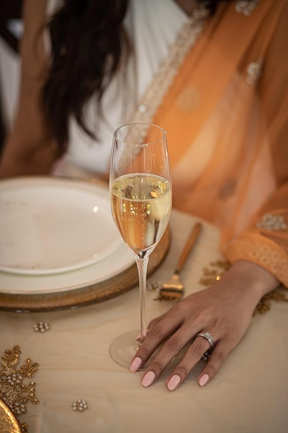 Zwiesel Glas Handmade Highness Crystal Glass, 8.5 Ounce Champagne (Set of 2), Clear