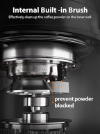 Aromaster Coffee Bean Grinder with 48 Gind Settings, Conical Burr Coffee Grinder for Home Use,Stainless Steel,40 Seconds Adjustable Timer,Anti-static,Easy to Clean with Brush,Black