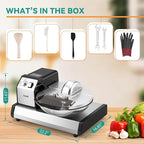 Newhai Commercial Food Processor, 5QT Vegetable Chopper Meat Grinder Mincer, Heavy Duty Electric Veggie Mincer, Stainless Steel Removable Bowl 1-15 Timer 250W 110volt Home&Restaurant