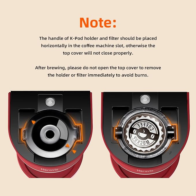 Mini Single Serve Coffee Maker for K Cup and Ground Coffee, Fast Brew One Cup Coffee Machine with Descaling Reminder and Water Window, 6 to 12 oz. Brew Sizes, Red