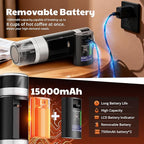 Portable Espresso Maker, Travel Coffee Maker for camping, Portable Espresso Machine with USB-C, 3-in-1 Small Espresso Machine with Ground Coffee & Capsules (NS＆DG) for RV, Hiking (Obsidian Black)