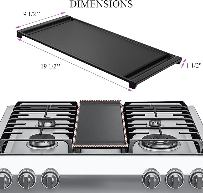 Shengyongh CC24738 Cast Iron Griddle For ge Stove 4322558 AP5986291 PS11725207 Compatible For ge Appliance