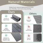 Large Stone Drying Mat for Kitchen Counter, 24''L x 16''W Diatomaceous Earth Collapsible Dish Drying Mat, Quick Drying Mat for Dishes, Bottles and Cups, Matches Any Countertop (Dark Gray)