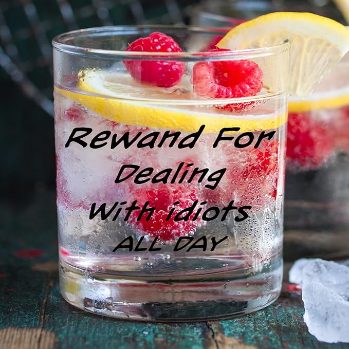 kunlisa Funny Sarcastic Gifts for Coworkers Whiskey Glasses, Office Humor Gifts, Funny 10 oz Drinking Rocks Glasses for Women Men Whisky Cocktail Scotch Bourbon Liquor