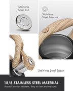 POLIVIAR Tea Kettle, 2.7 Quart Stovetop Tea Kettle, Audible Whistling Teapot, Food Grade Stainless Steel for Anti-Rust, Anti Hot Handle, Suitable for All Heat Sources (JX2022-MH30)