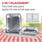 IDL Packaging Aluminum Foil Pans with Lids, Deep - 45 pc Chafing Dish Set - 15 Full Size and 30 Half Size Steam Table Pans + Lids - Disposable Cookware for Catering, Buffet, Party, BBQ