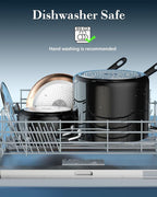 Cook N Home Nonstick Stockpot with Lid 8-QT, Professional Deep Cooking Pot Canning Cookware Stock Pot with Glass Lid, Black