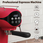 Espresso Machine with Steam Milk Frother Semi Automatic 20 Bar Compact Red with Toggle Switch for home Cafetera Espresso, Latte, Cappuccino, Americano, Macchiato