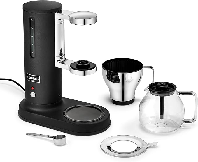 aarke Coffee Maker - Electric 10 Cup / 42 fl oz Drip Brewer with Automatic Drip-Stop, Glass Carafe, Brews Full Pot in Under 6 Minutes, SCA certified, Matte Black