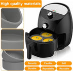 3Pcs Air Fryer Egg Mold 4"×1.3" Silicone Egg Poacher Cups Nonstick Egg Boiler Mold Cup Microwave Eggs Cooker Dishwasher Safe (Grey, 3-Pack)