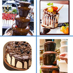 Chocolate Fountain 110V Electric 7-Tiers Larger Digital Chocolate Fountain Melting Machine Heating Fondue Fountain,8kg of chocolate