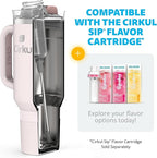 Cirkul 40oz. Cherry Blossom Stainless Steel Tumbler with Handle, All-Day StrawSip™, Double-Wall Insulated