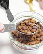 Coffee Scoop 30ml 2PCS, 2 Tablespoon Measuring Spoons, Ergonomics Design Coffee Scooper Stainless Steel Manufacture，Coffee Scoop for Ground Coffee Protein Powder Sugar Cereal (Black, 2 tbsp-30ml)