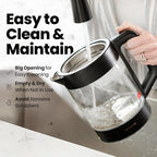 Vianté Electric Kettle With Infuser For Loose Leaf. Hot Tea Maker With Temperature Control And Automatic Shut Off. Tea Kettle With Brewing Programs. 1.5 Liters Capacity | Black Color