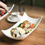 Gomakren Serving Platters Serving Bowls Set Turkey Serving Platter Porcelain Serving Dishes For Entertaining Special Curved Deep Large Thanksgiving Christmas Dishes Gifts Set of 3 White 12 Inch