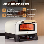 Current® Model P Smart Electric Pizza Oven, 12-Inch, 850°F Max, Multiple Cooking Modes, App Connectivity for Temperature Monitoring & Custom Cooking Times, Compact for Indoor & Outdoor Use, Dark Gray