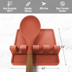 Zulay Kitchen Silicone Utensil Rest with Drip Pad for Multiple Utensils - BPA-Free, Heat-Resistant Spoon Rest & Spoon Holder for Stove Top - Kitchen Utensil Holder for Ladles & Tongs - Canyon Rose
