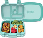 Bentgo Kids Bento-Style 5-Compartment Leak-Proof Lunch Box - Ideal Portion Sizes for Ages 3 to 7 - Durable, Drop-Proof, Dishwasher Safe, PFAS & BPA-Free & Made with Food-Safe Materials (Seafoam)