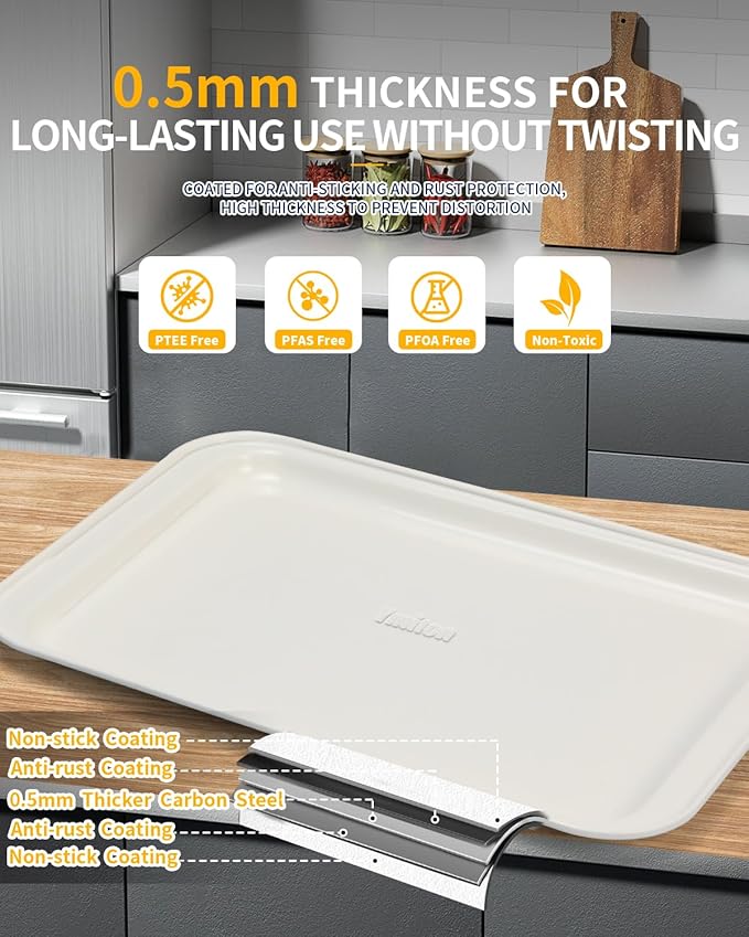 Nonstick Baking Pans Set, 19 PCS Stackable Bakeware Sets, Oven Pan Set Includes Baking Tray, Cookie Sheet, Cake Pans, Loaf Pan, Muffin Pan, Silicone Cups