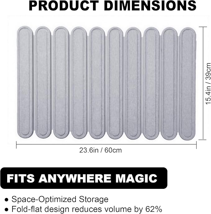 Large Stone Dish Drying Mat for Kitchen Counter, 24"×16"- Quick Drying Diatomaceous Earth Mats for Multi - Purpose, Eco-Friendly ,Super Absorbent, Foldable ,Non-Slip