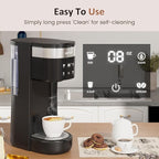 SUNVIVI Iced Coffee Maker, Single Serve Coffee Maker with 3 Brewing Options for K Cup Pod or Ground Coffee, 30oz Removable Water Reservoir & Reusable Filter, Ideal for Home & Office, Black